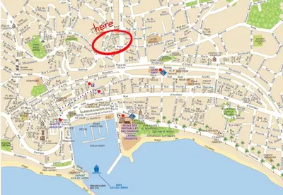 a map ofhenshenshenshenshenshens itinerary map ofhenshenshens at Studio cosy Cannes centre in Cannes