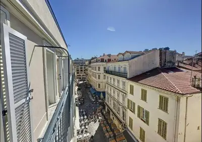 an aerial view of a city with buildings at Cannes Croisette T2 new sublime in Cannes