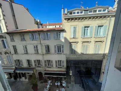 a view from a window of a building at Panter Properies Studio in Cannes