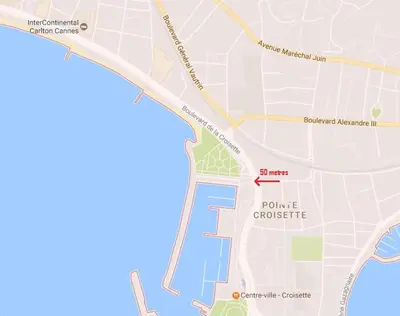 a map of the approximate location at Charming & Elegant La Croisette apartment in Cannes in Cannes