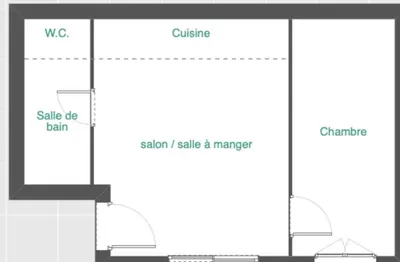 a schematic diagram of the proposed scheme for a clinic at Centre Cannes - 1 Chambre - Proche Palais - Calme in Cannes