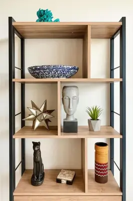 a wooden shelf with a bowl and a plate at Apartment Center of Cannes in Cannes