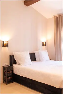 a bedroom with a bed and a window at Hotel Villa Botanica in Cannes