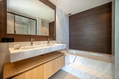a bathroom with a sink and a bath tub at REF 2176 - Cannes -Villa panoramic sea view in Cannes