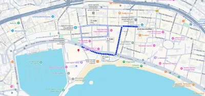 a map of the city of berlin with streets at Cannes central Rue d'Antibes wide 1 BDR w terrace - quiet in green scenery in Cannes