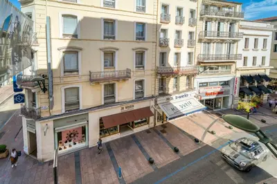 an overhead view of a city street with a building at REF 1412 - Cannes Center - Apartment for rent in Cannes