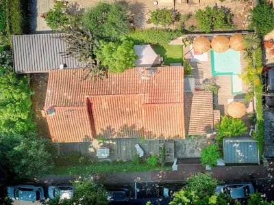 an overhead view of a house with roofs at FRGK Villa Bohème Chic Private Pool UltraFast WiFi in Le Cannet