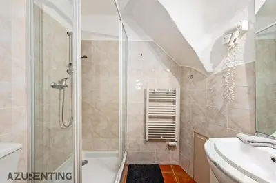 a bathroom with a shower and a sink at Cozy Studio Cannes 2 min Croisette & Palais 3 in Cannes