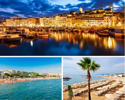 a collage of photos of a city and a harbor at NEW Le Backstage Croisette et Plages à 5 min Cannes Lifestyle Central Stay OFFRE SPECIALE in Cannes