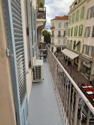 a balcony of a building with a view of a street at One bedroom with balcony Rue Chabaud in Cannes