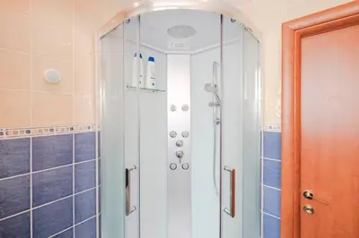 a shower with a glass door in a bathroom at Wonderful 2 bedrooms in the heart of Cannes ! in Cannes