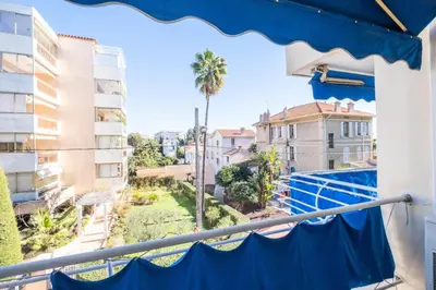 a balcony with a view of a pool and buildings at Résidence 3p à 100m Des Plages, Terrasse Et Parking - 3P à 100m des plages, terrasse et parking MAE-2073 in Cannes