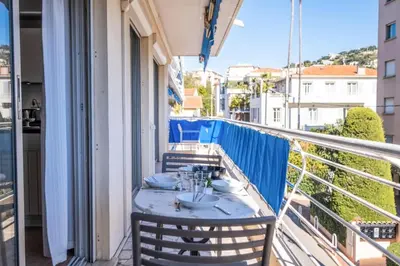 a balcony with a table with a sink on it at Résidence 3p à 100m Des Plages, Terrasse Et Parking - 3P à 100m des plages, terrasse et parking MAE-2073 in Cannes