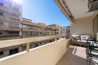 a view from the balcony of a building at Résidence Studio Terrasse 2 Min De La Croisette - Studio Terrasse 2 min de la Croisette MAE-3113 in Cannes
