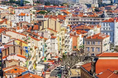 a view of a city with buildings and cars at le Festivalier - spacieux, bien équipé, piéton in Cannes