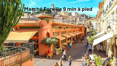 a view of a city street with people walking around at MAISON DE VILLE 6 Chambres TERRASSE -Stanislas Chic A6B002 in Cannes
