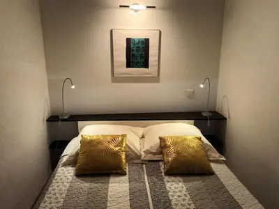 a flyer for a luxury apartment with a room with a bedroom at Ideal for MIPIM Compact Executive Apartment Walk to Palais Suquet in Cannes