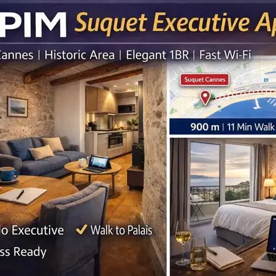 Ideal for MIPIM Compact Executive Apartment Walk to Palais Suquet