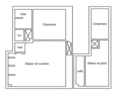 a diagram of a floor plan of a house at Cosy Short-Term Rental in Cannes in Cannes