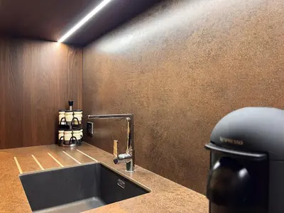 a kitchen with a sink and a counter top at Croisette Luxury in Cannes
