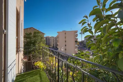 a balcony with a view of a city at Lumineux 2 Chambres-BALCON-Stanislas Chic A2B264 in Cannes