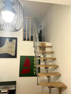 two pieces of art hanging on a wall at Loft Design, 2 SDB, Centre, Idéal Congrès ou Famille in Cannes