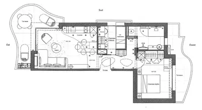 a floor plan of a house at Superbe Cannes Palm Beach - Luxury renovation - 4 pers in Cannes