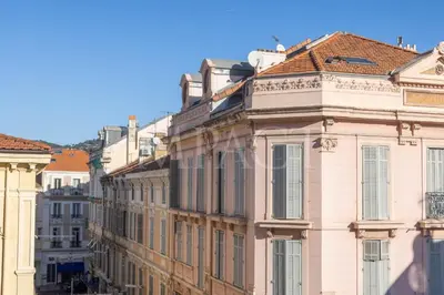 a row of buildings in a city at Cannes Croisette 2034 - Studio for rent in Cannes