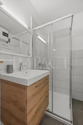 a bathroom with a sink and a shower at Cannes Croisette 2034 - Studio for rent in Cannes