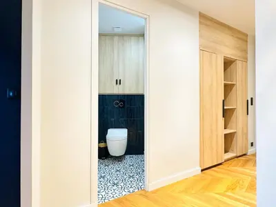 a bathroom with a toilet in a room at Le Clemenceau - Cannes Mer Belle Vue in Cannes