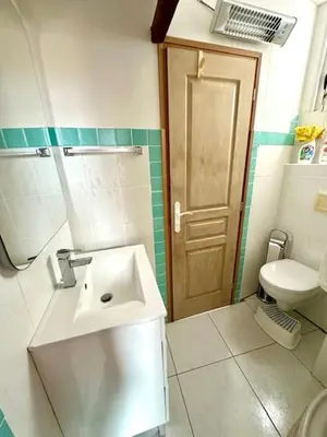 a bathroom with a sink and a toilet at Appartement Rue de la Rampe in Cannes
