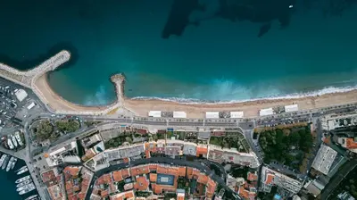 an overhead view of a city next to the ocean at Quiet Beach Cannes in Cannes