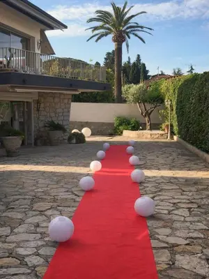 a bedroom with a bed and a large window at FRGK Luxury Private Villa for MIPIM 4 Bedrooms Pool Garden Parking Cannes in Cannes