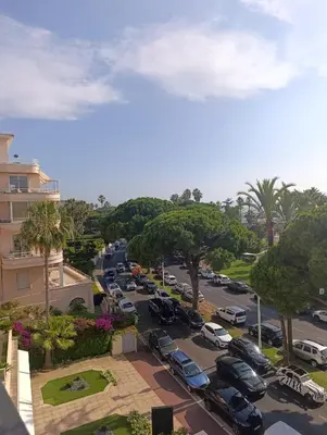 an aerial view of a parking lot with cars parked at Viva Riviera Studio Croisette Terrace Sea View in Cannes