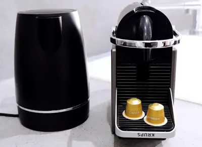 a small black and silver appliance sitting on a counter at Au coeur du vieux Cannes - 2 pièces - 4 couchages - 500 m du Palais des Festivals in Cannes