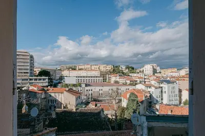 a view of a city with buildings at Le Corail, Suquet pedestrian area, Cannes in Cannes