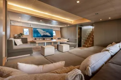 a white boat in the middle of the ocean at Yacht Mangusta in Cannes