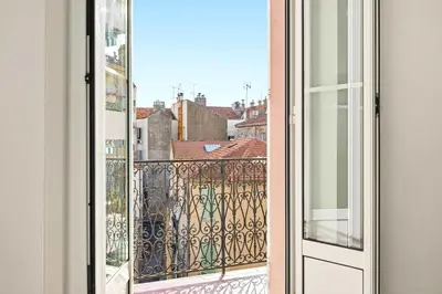 a view from a window of a balcony at Le Rosy - Apartment in Central Cannes Balcony in Cannes