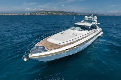a white boat floating in the water at Votre Palace Flottant sur la Croisette à Cannes in Cannes