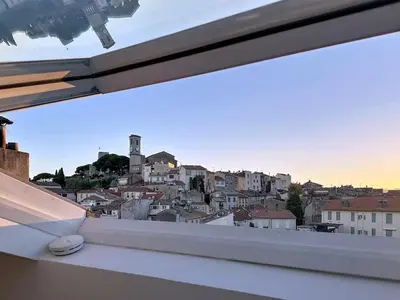 a view of a city from the balcony of a building at 31m2 - appartement en plein centre-ville in Cannes