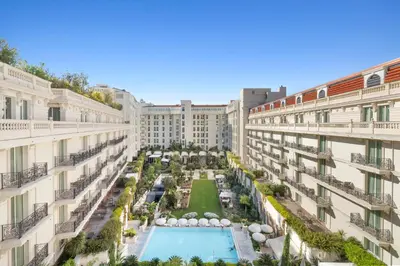 an aerial view of the courtyard of an apartment building at Stunning 3BR apartment Carlton Riviera Croisette in Cannes