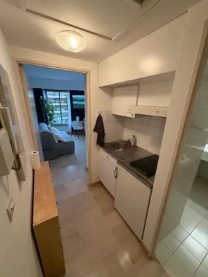 a kitchen with a sink and a counter top at Studio Suquet proche palais des festivals congrès in Cannes