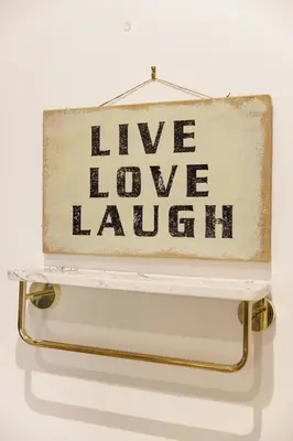 a sign that says live love laugh sitting in a drawer at Majopi 2 - Central, AC, close to Palais & beaches in Cannes