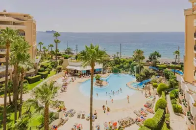 an overhead view of a swimming pool at a resort at Sea Cocoon La Bocca in Cannes