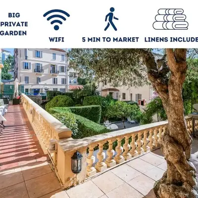 Private Garden 3-Bed in Cannes