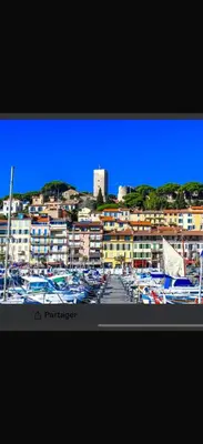 a view of a harbor with boats in a city at Cannes hyper centre -palais du festival -croisette -quartier historique du suquet in Cannes