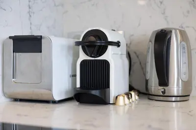 a kitchen counter with a coffee maker and a toaster at 2 chambres-BALCON-VUE MER-FELIX FAURE A2B231 in Cannes