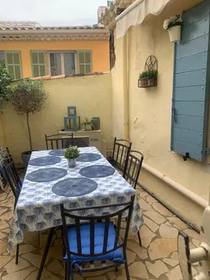 a bathroom with a glass shower door with a toilet at Cannes Centre Old Town 5 Pers 2 Bedroom in Cannes
