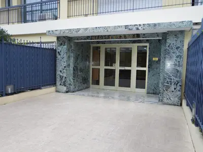 an entrance to a building with a glass door at Méditerranée by Welcome to Cannes in Cannes