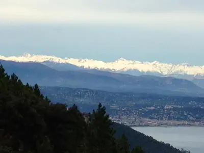 a view of a mountain range with snow covered mountains at Villa Prétorina in Cannes